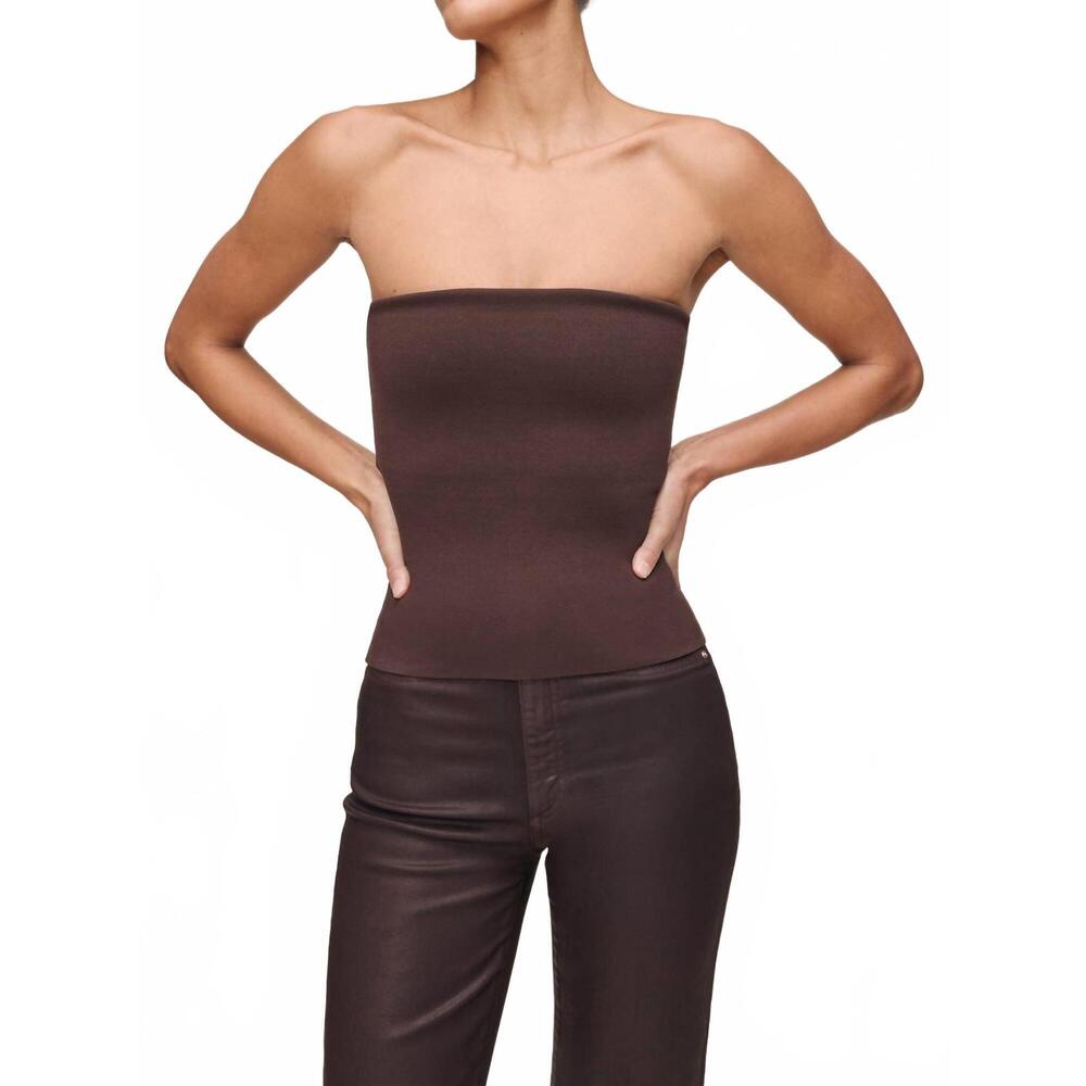 NEW DL1961 - WOMEN'S fine knit tube top in espresso brown